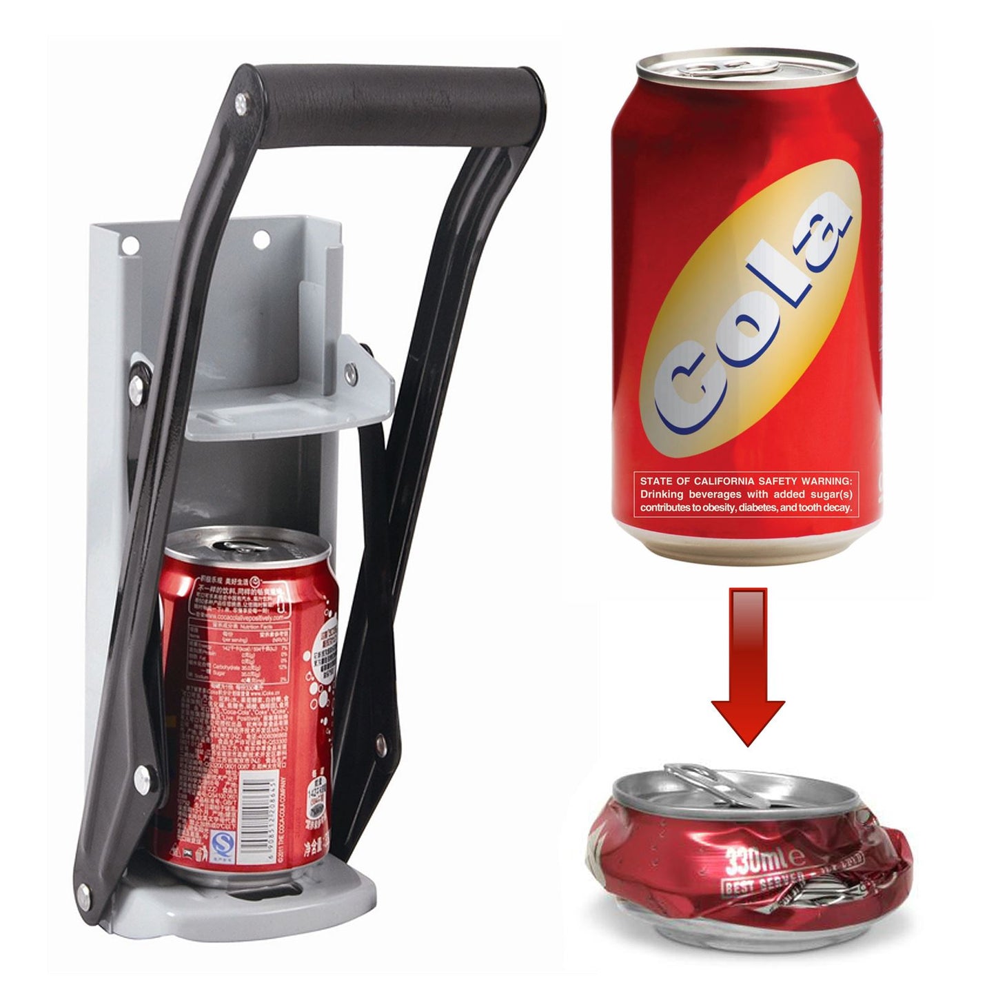 12oz Can Crusher with Bottle Opener
