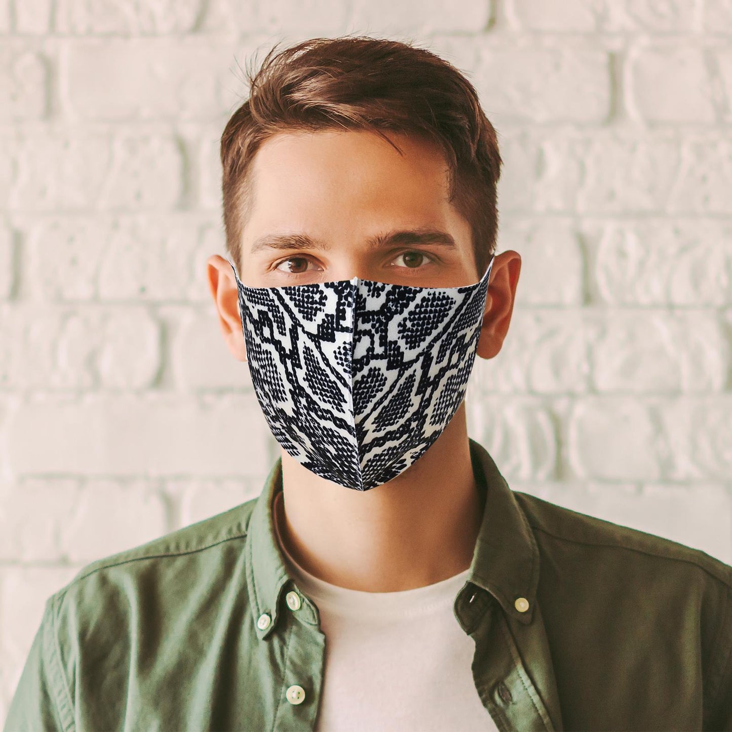 Black Cobra Pattern Reusable Men'S Face Mask
