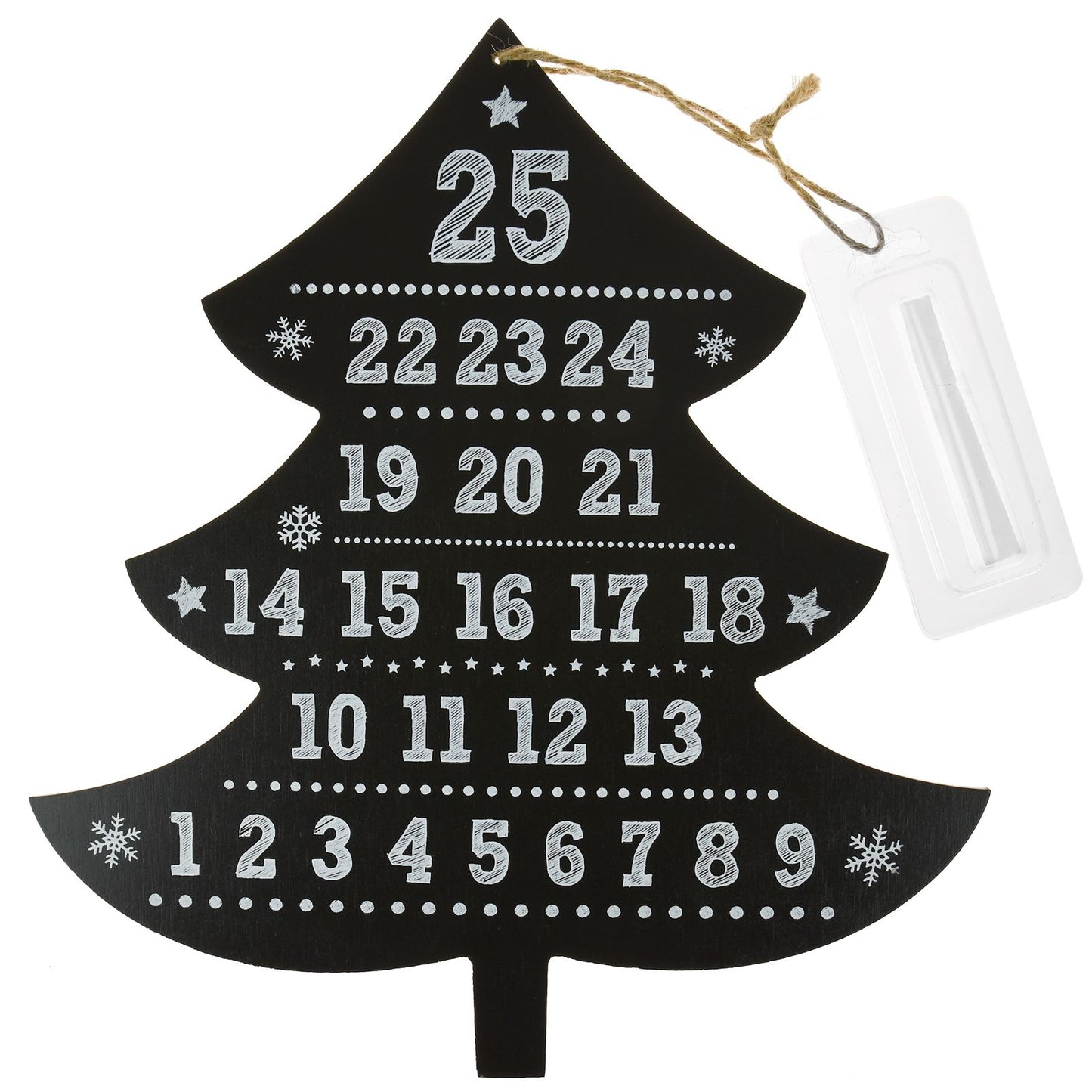 Reusable Wooden Christmas Tree Advent Calendar With Chalkboard