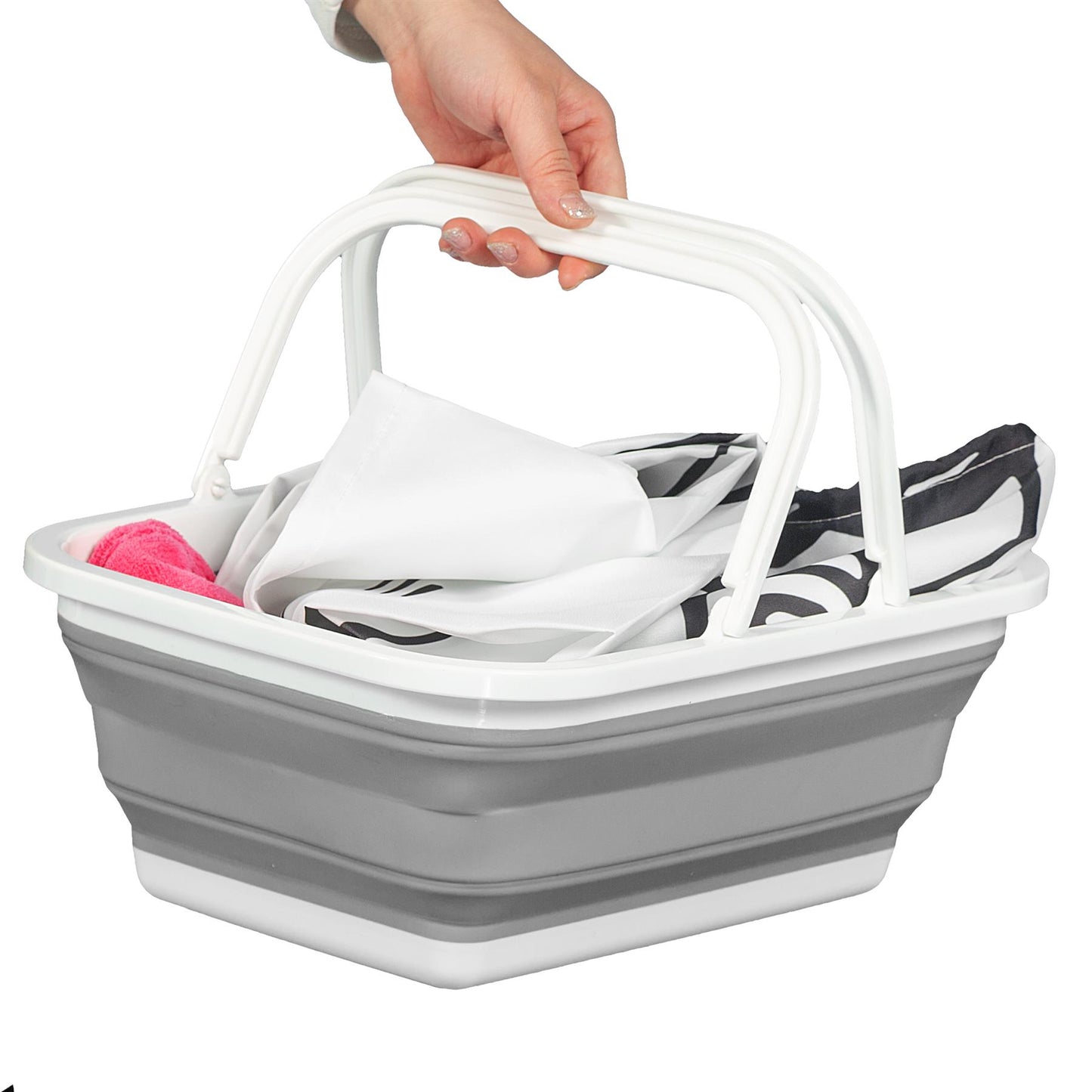Portable Collapsible Washing Up Bowl With Handles