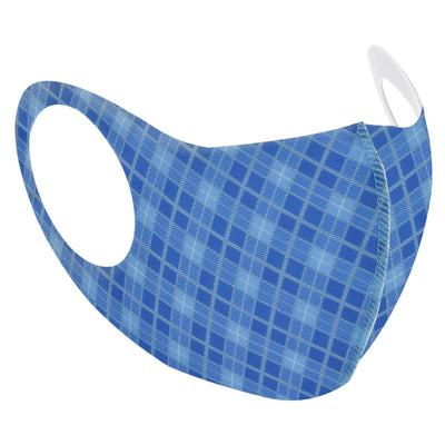 Checkered Face Mask In Blue