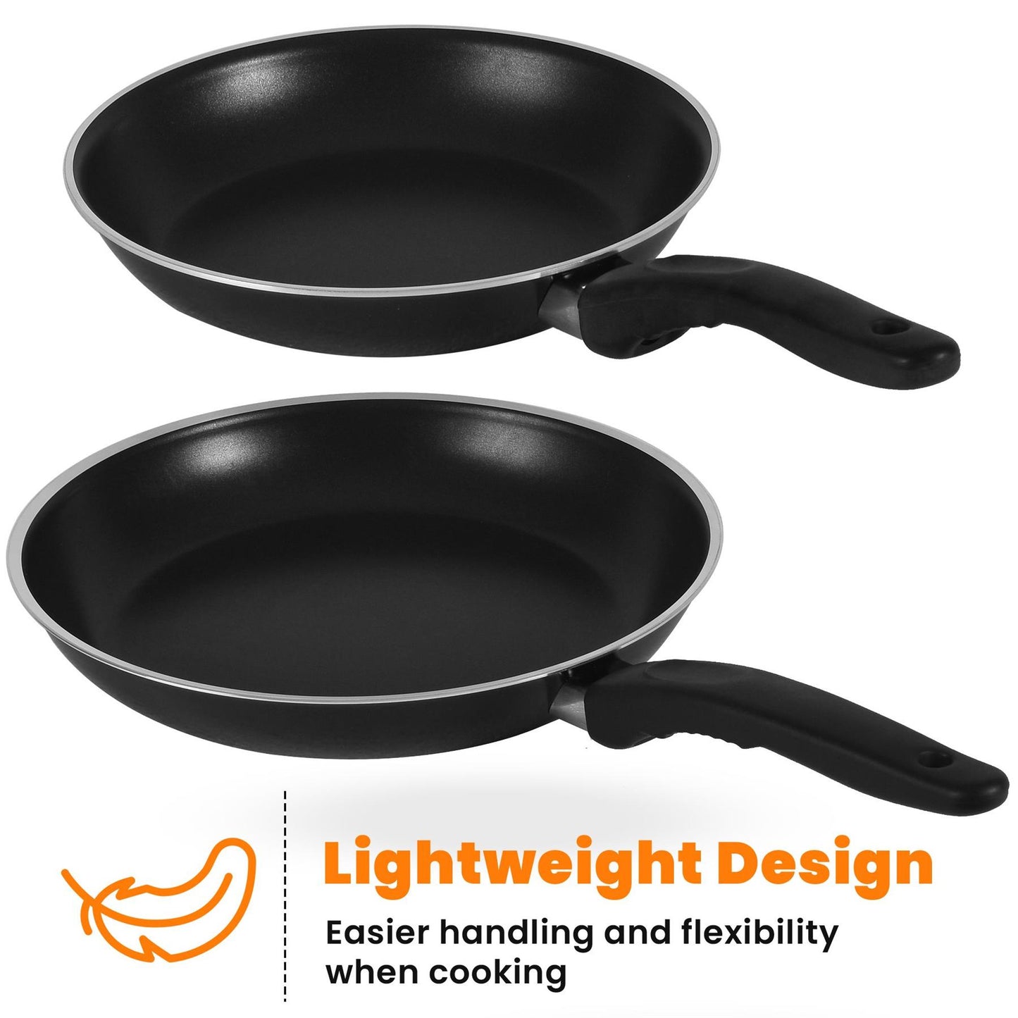 Non-Stick Frying Pans Set With Easy-Cook Non-Stick Coating For Lightweight Cooking