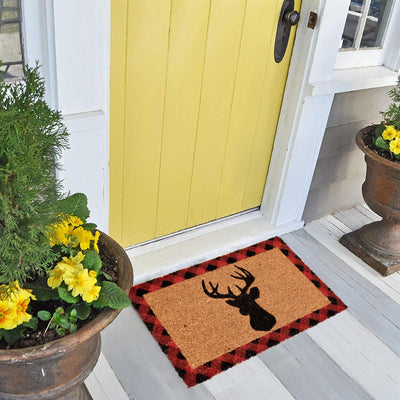 Tartan Stag Coir Doormat