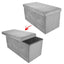 Foldable Storage Bench Velvet Ottoman Light Grey