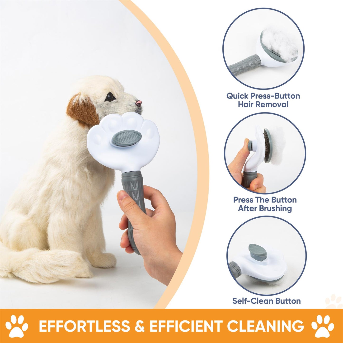 Self Cleaning Dog Pet Brush Cat Grooming Brush Massage Hair Remover