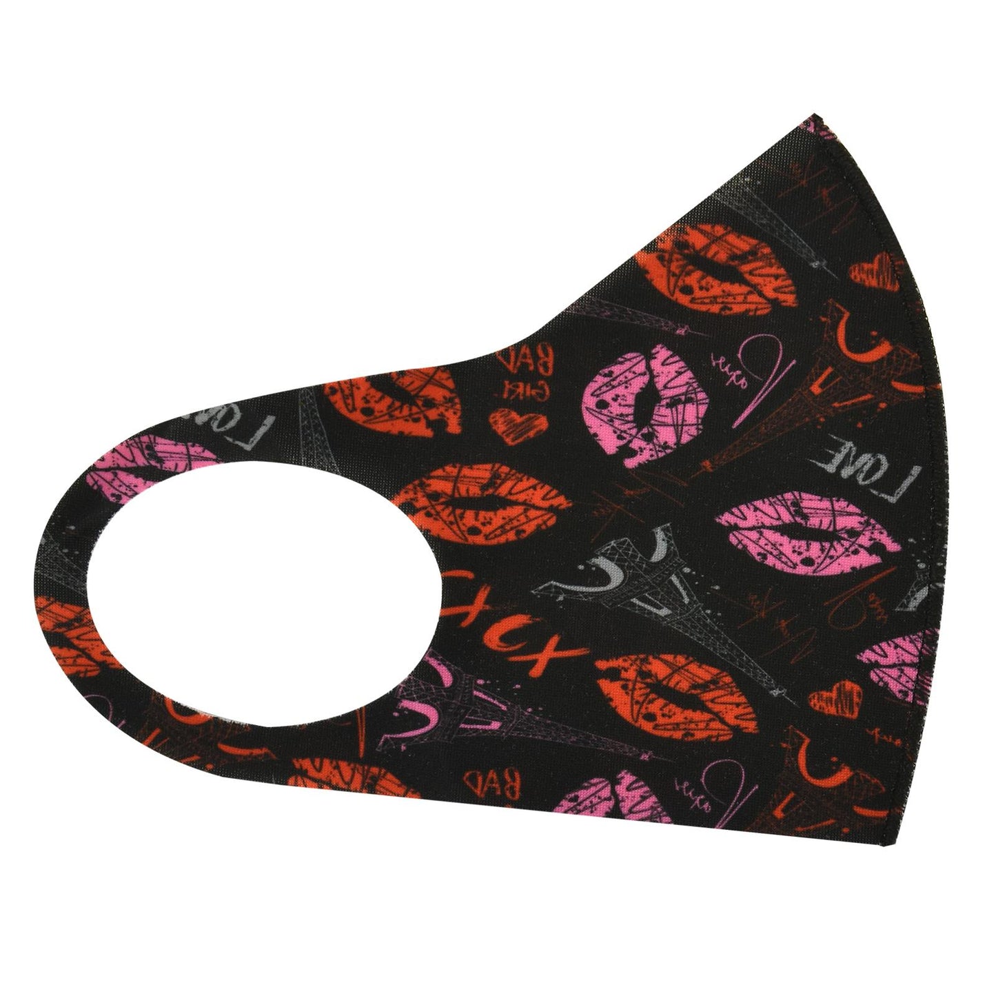 Multicoloured Lip Printed Face Mask