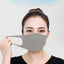 Grey Reusable Face Mask With Adjustable Ear Loops And Washable Fabric