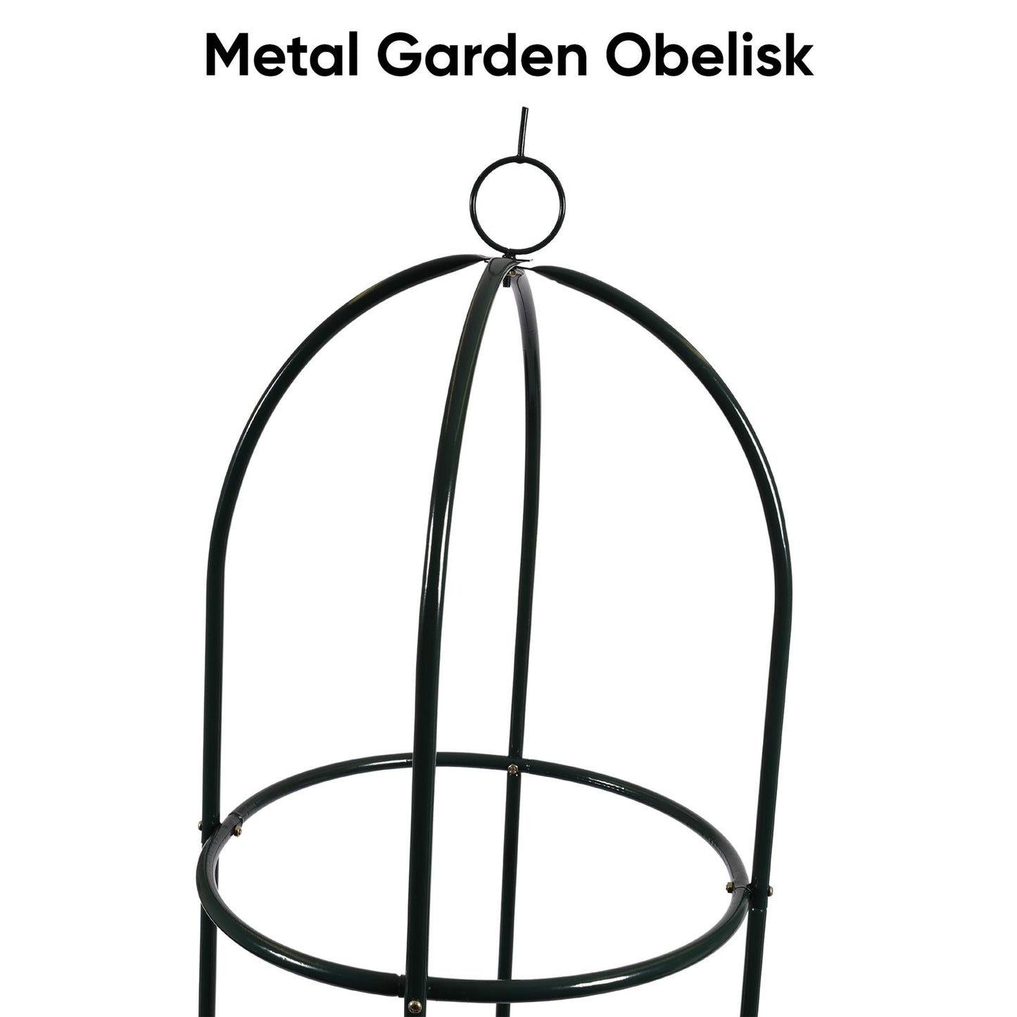 Decorative Green Obelisk For Supporting Climbing Plants In A Garden