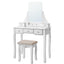 Modern White Dressing Table With Mirror And Drawers