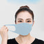 Light Blue Cotton Face Mask With Nose Wire And Breathable Fabric
