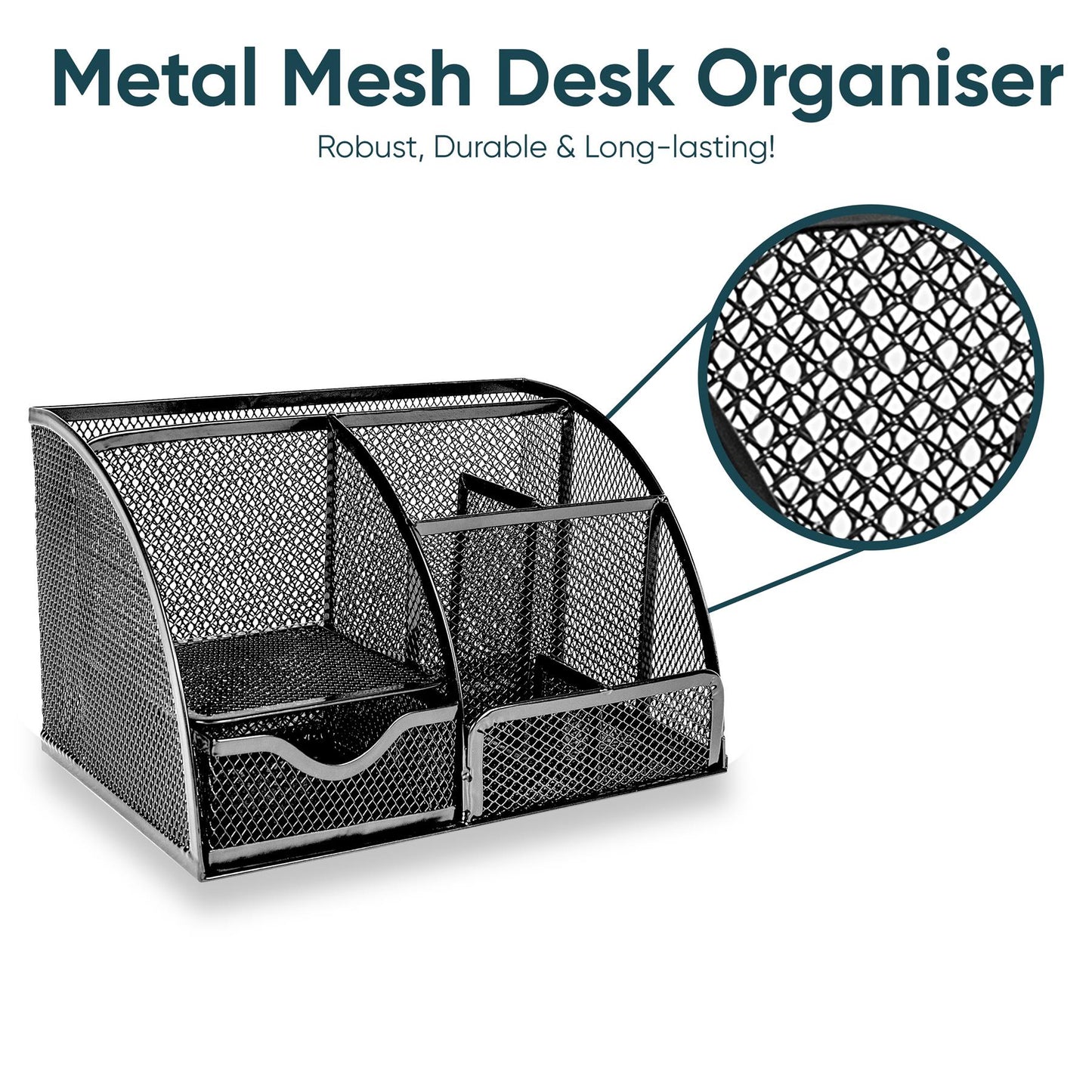 Mesh Desk Organizer For Office Stationery And Supplies