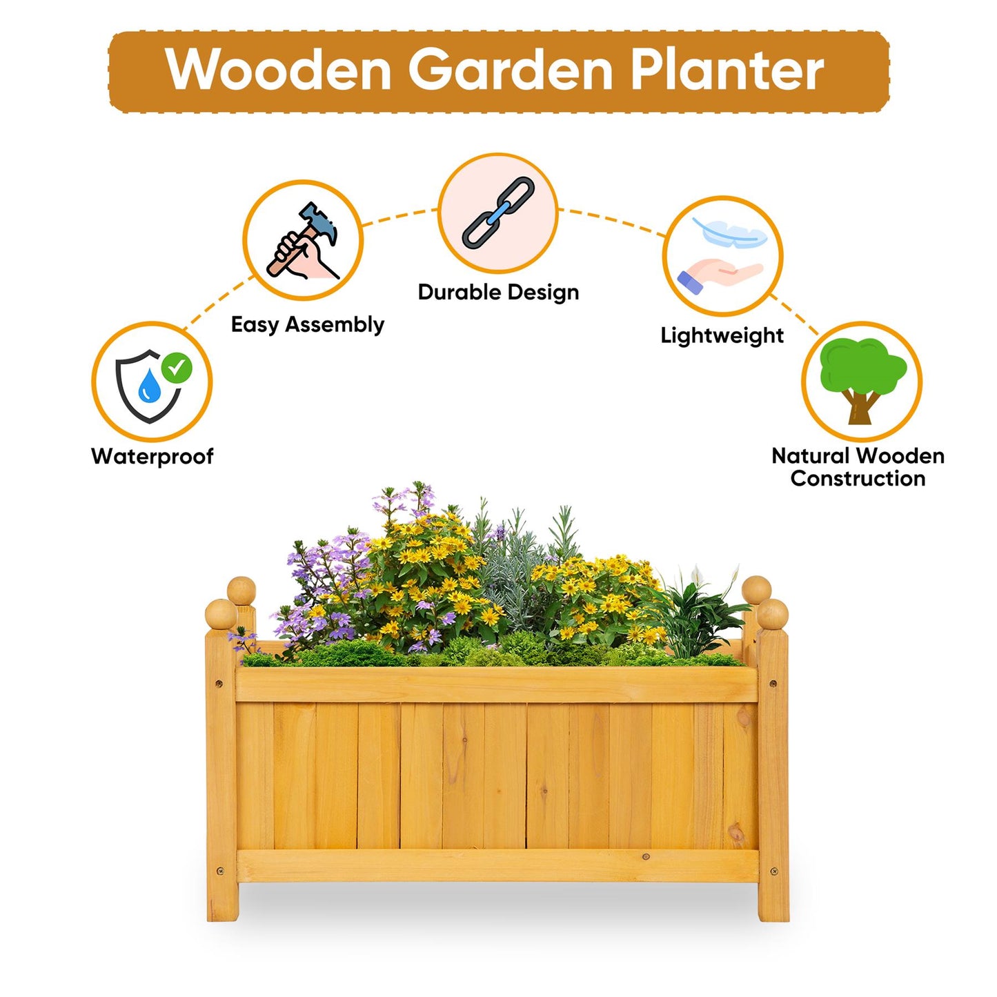 Wooden Garden Flower Planter