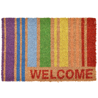 Vibrant Rainbow Welcome Doormat