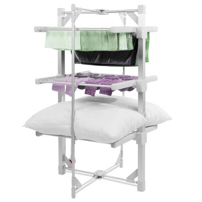 3 Tier Electric Heated Clothes Airer Foldable 13M Drying Rack 15kg Capacity Indoor Dryer