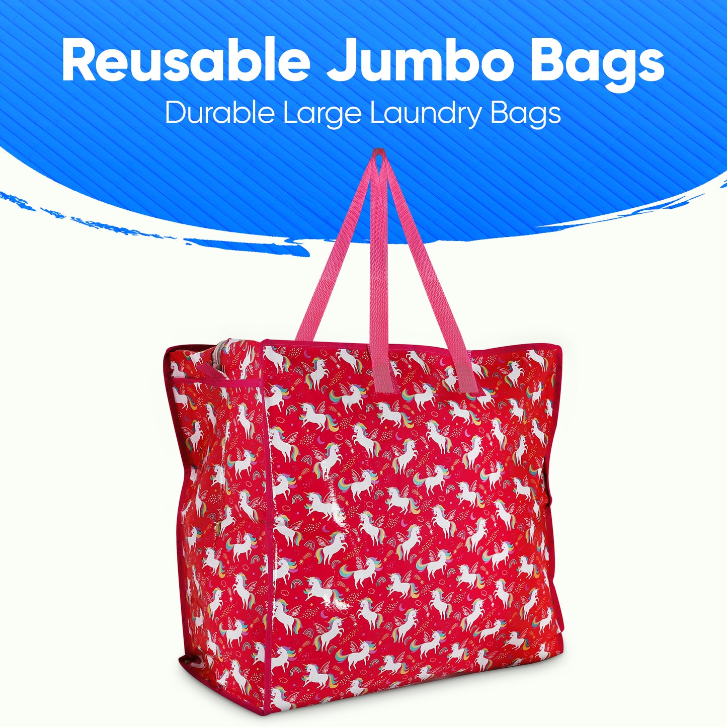 Reusable Jumbo Laundry Bags with Zips for Moving Storage Extra Large Durable Bag