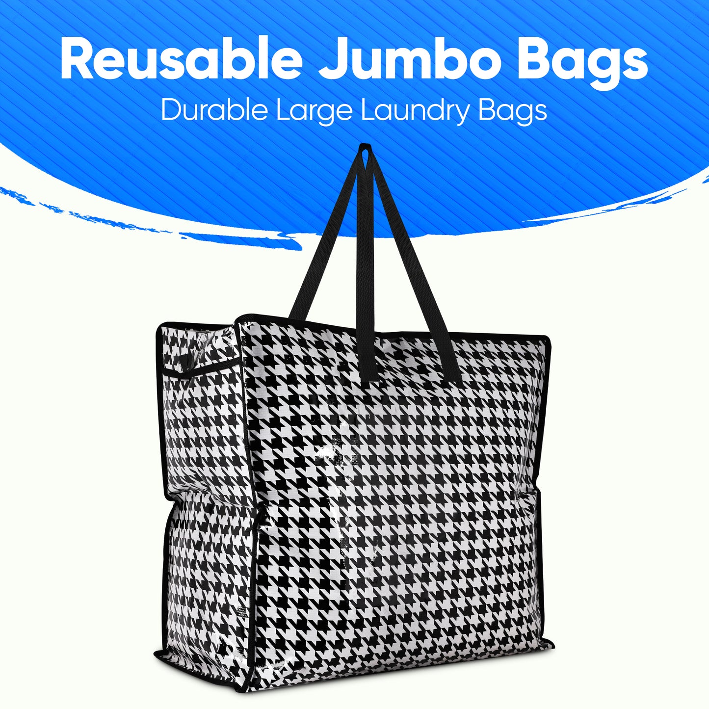 Reusable Jumbo Laundry Bags with Zips for Moving Storage Extra Large Durable Bag