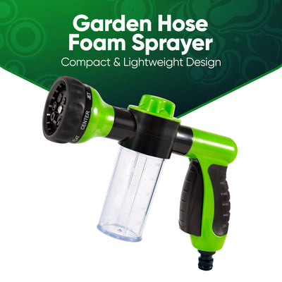 Garden Hose Foam Sprayer with 8 Adjustable Patterns and Built-in Soap Dispenser