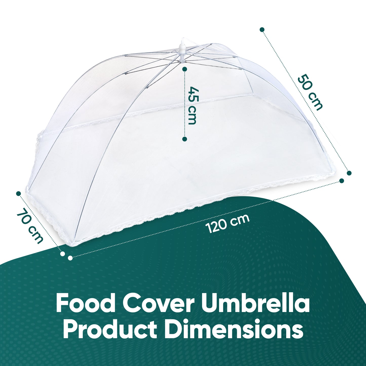 Collabsable Mesh Food Cover Umbrella with Flower Lace Design Reusable and Foldable