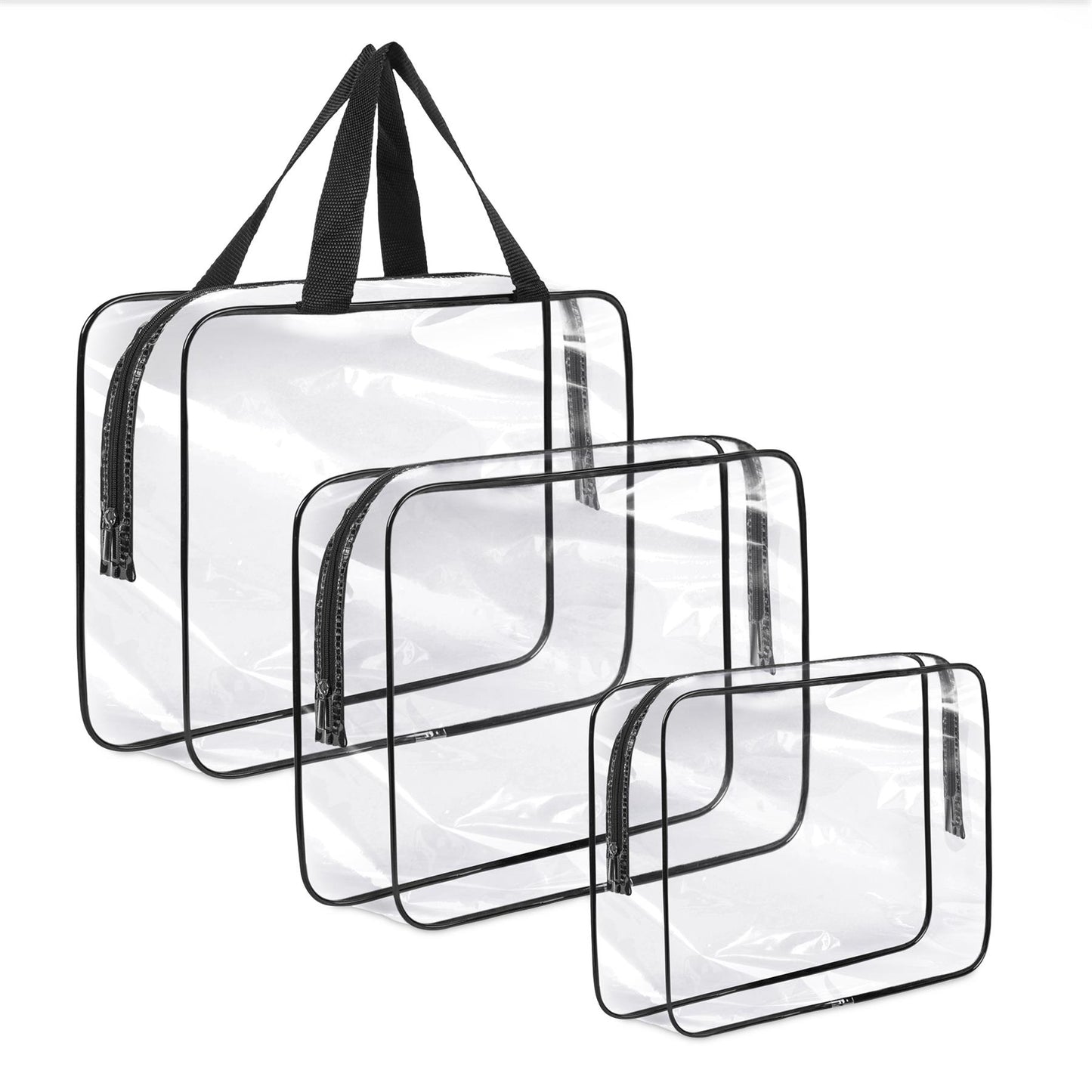 Clear Pvc Travel Organiser Bags Set Of 3