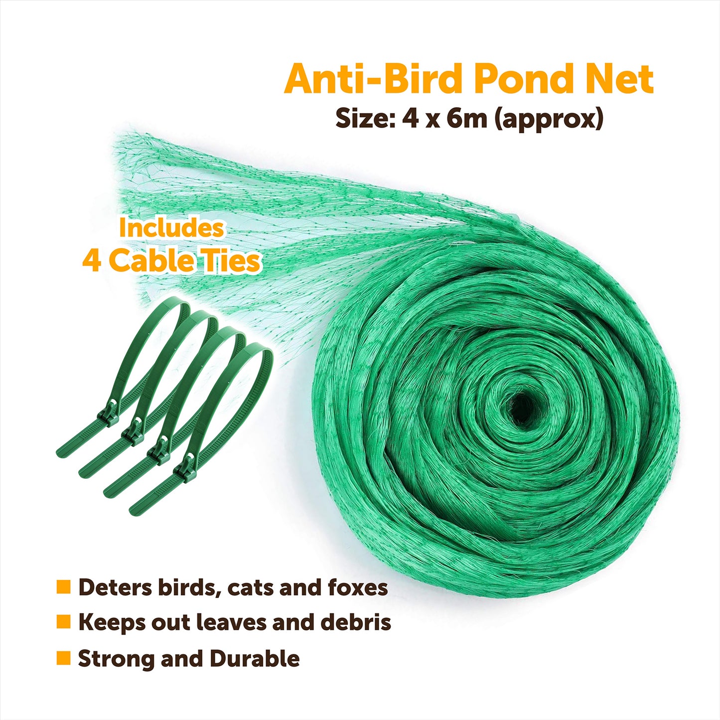 Protective Netting to Prevent Bird Access to Pond or Garden Area