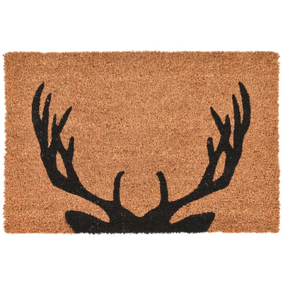 Rustic Stag Horns Coir Doormat