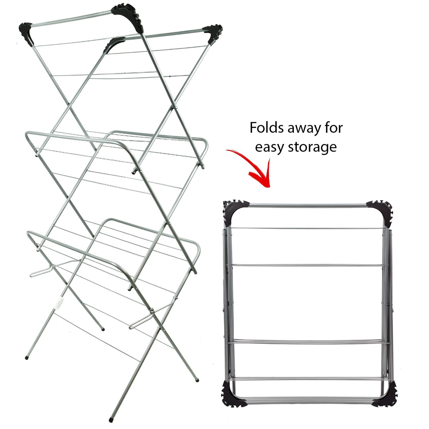 Grey Clothes Drying Rack With Space For 14 Meters Of Clothes