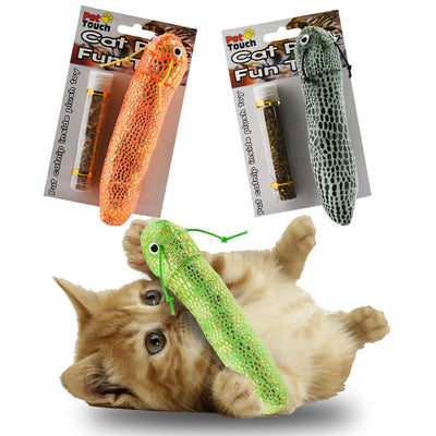 Worm Shaped Toy Infused with Catnip