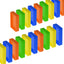 Fun And Educational Set Of Colourful Plastic Domino Blocks