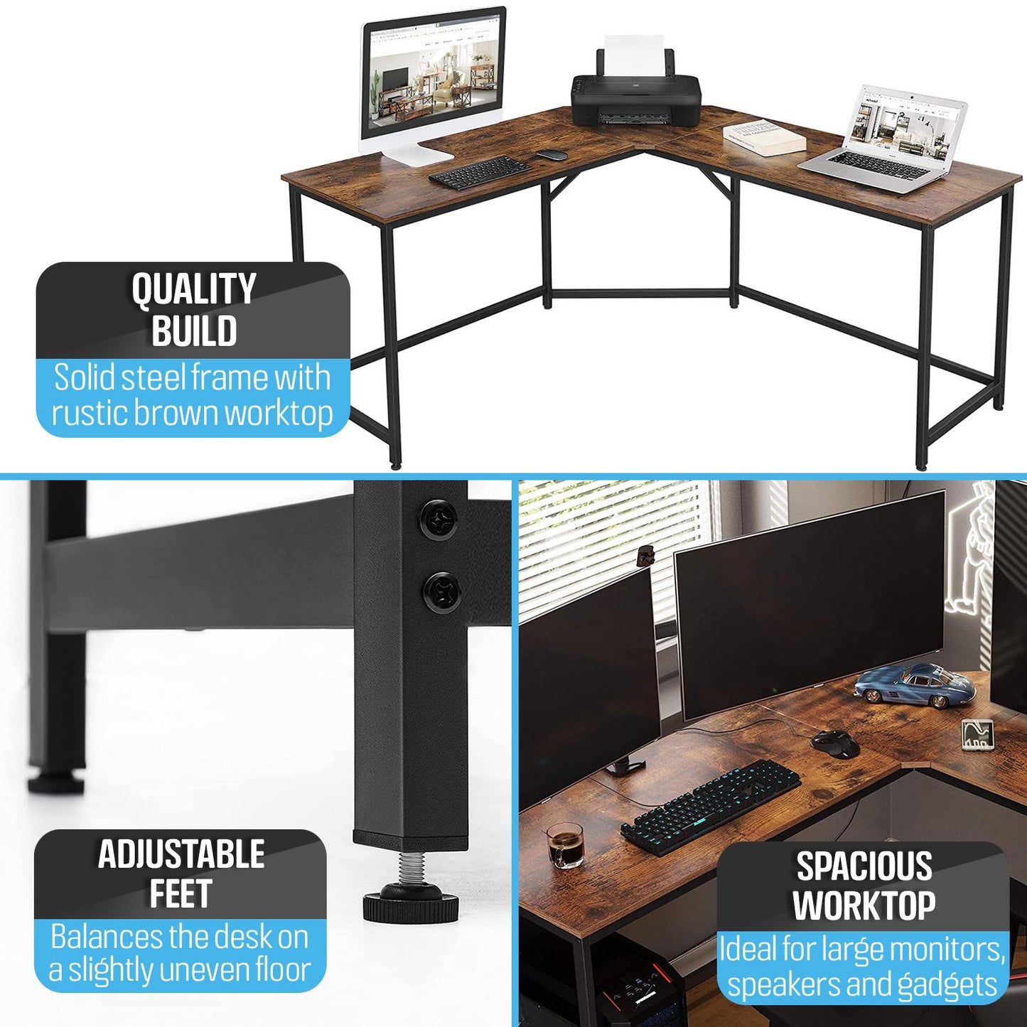 Sleek And Functional Computer Desk With Shelf