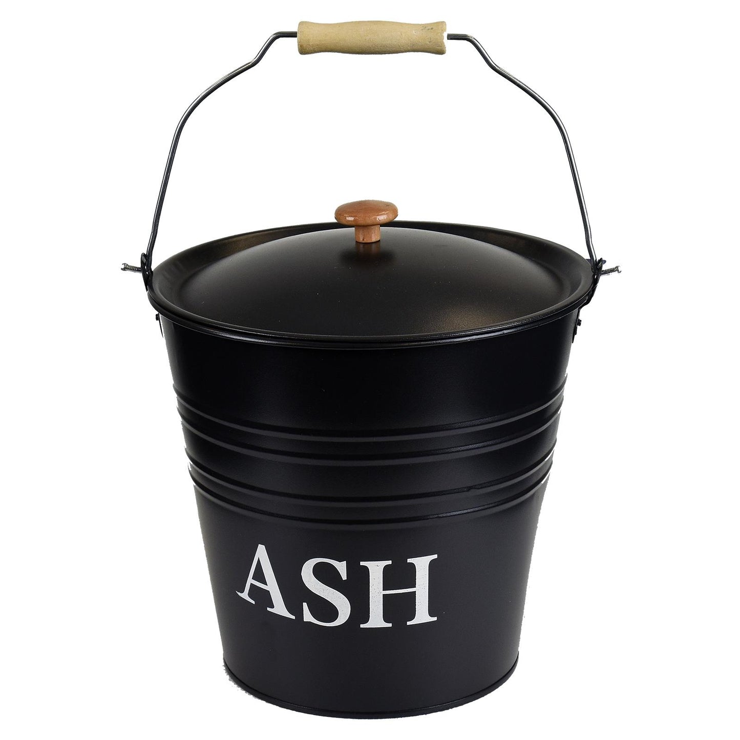 10L Metal Ash Bucket Fireside Storage Coal Bin Skuttle With Lid Fire Log
