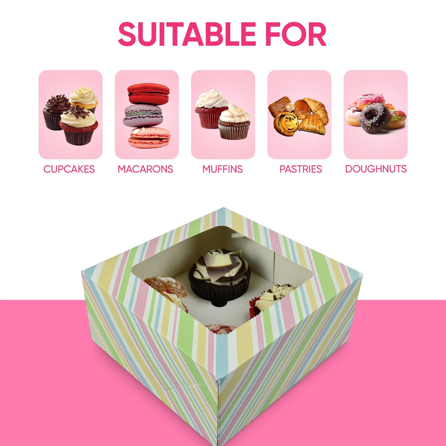 Mini Cupcake Boxes, Cupcake Gift Boxes, Clear Cupcake Boxes