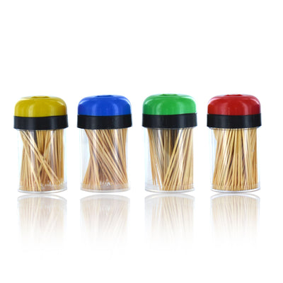 Decorative Wooden Toothpicks With Holder For Appetizers And Cocktails