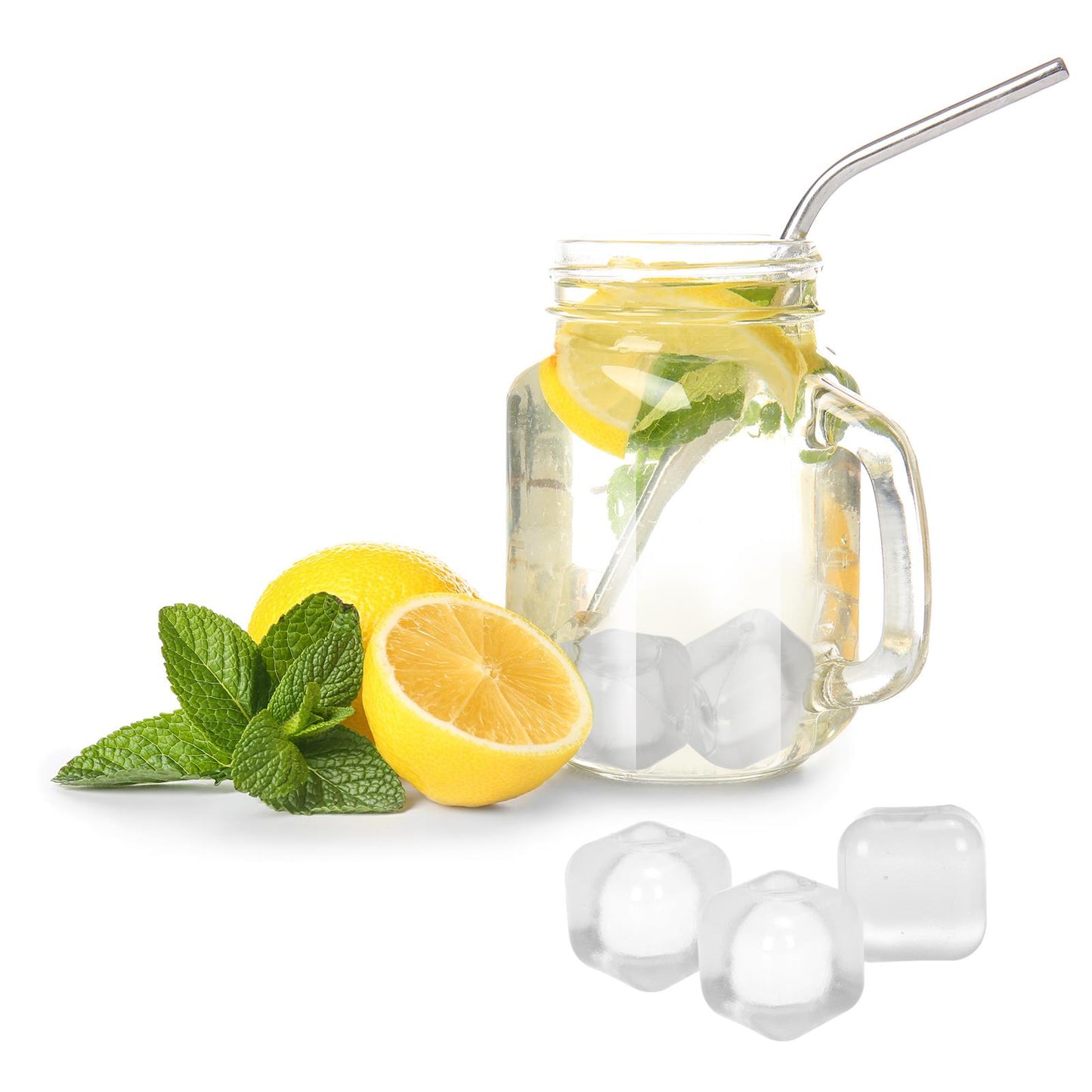 60 Reusable White Ice Cubes For Drinks