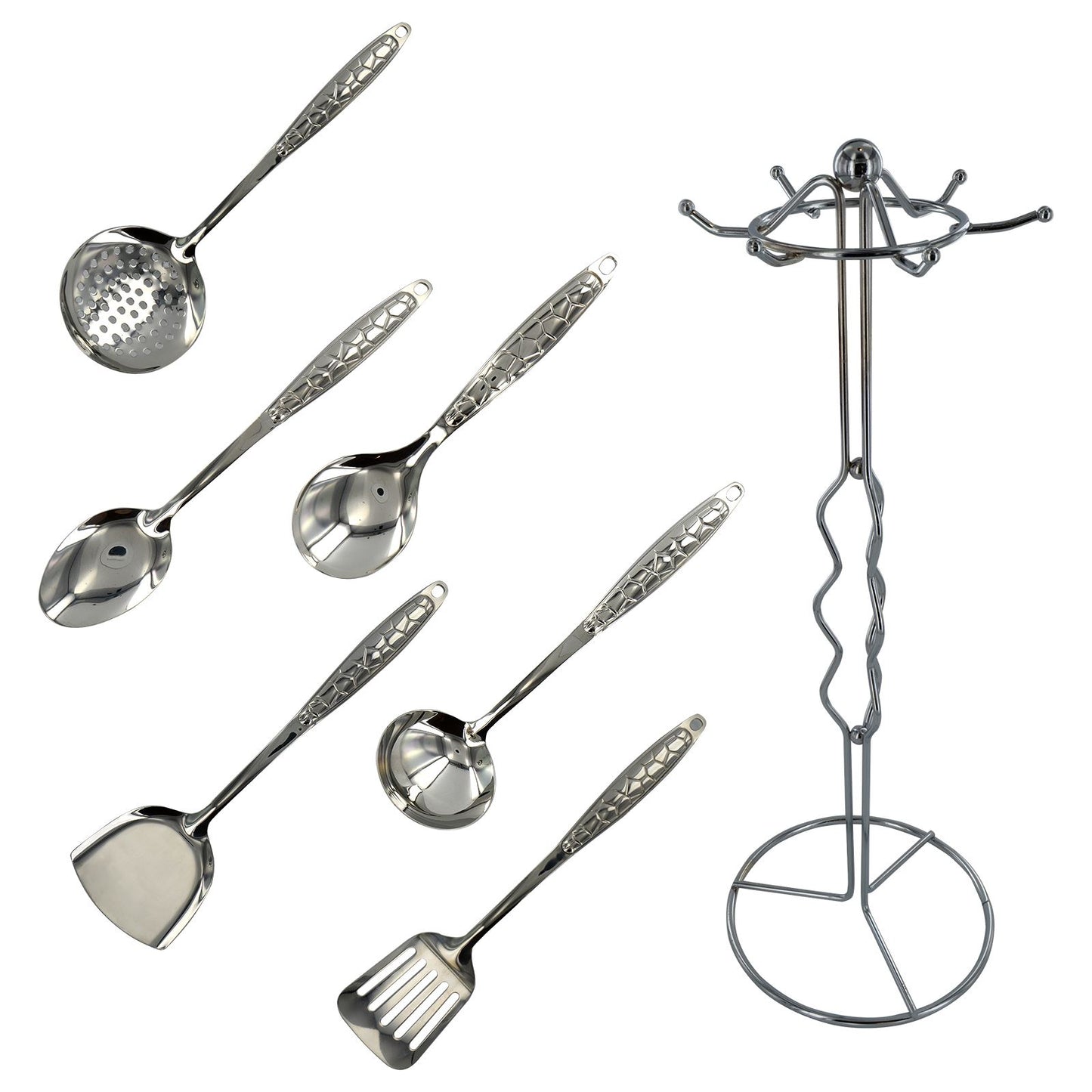 Kitchen Utensils Set With Stand Cooking Tools Kit 7-Piece Cookware Set