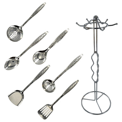 Kitchen Utensils Set With Stand Cooking Tools Kit 7-Piece Cookware Set