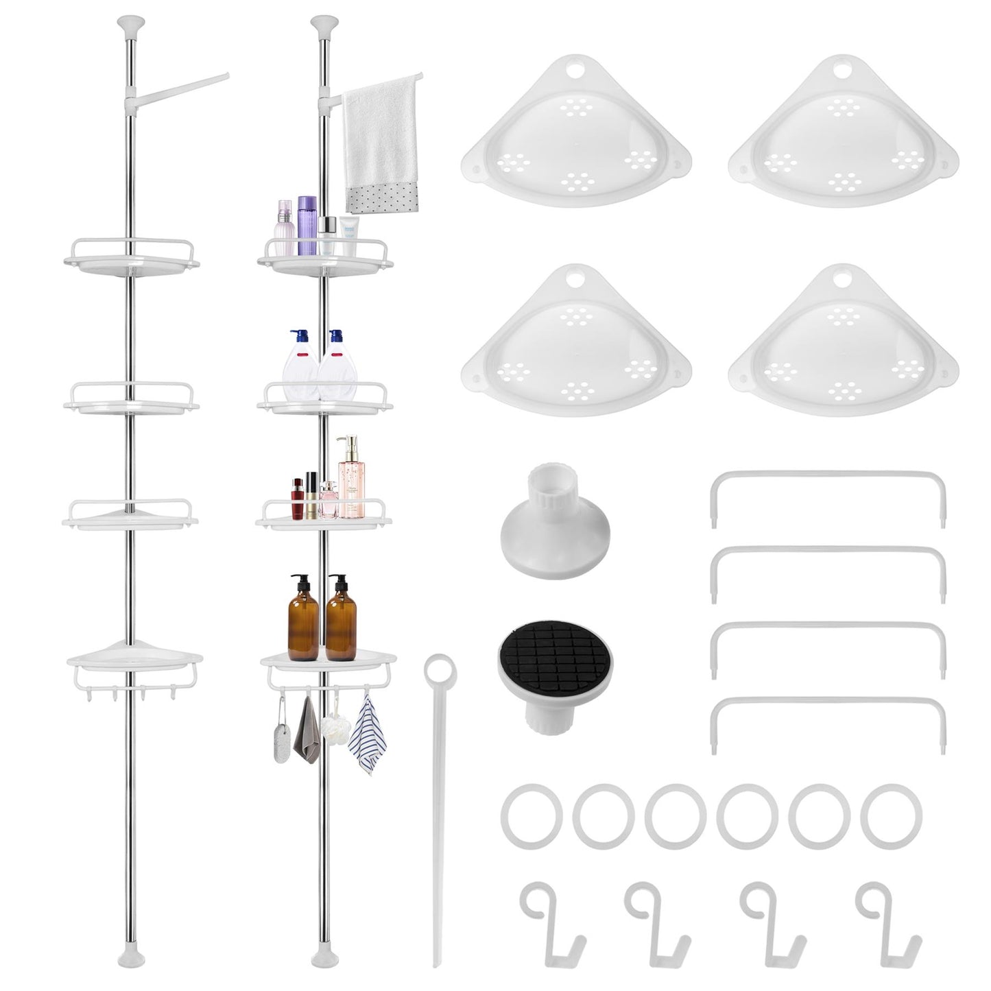 Adjustable Shower Caddy 4-Tier Bathroom Organizer