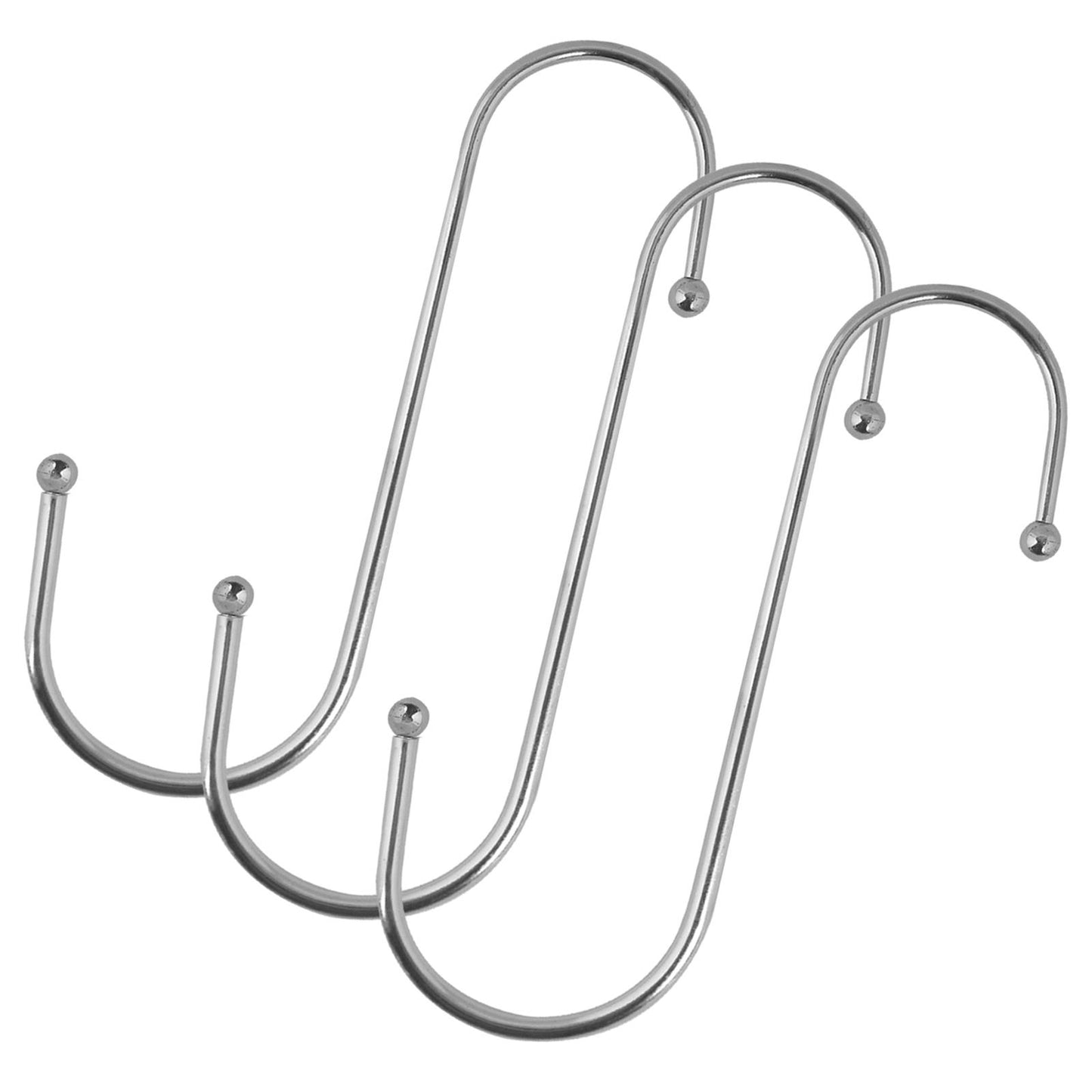 Set Of 3 Stainless Steel S-Shaped Hooks For Kitchen Clothes Or Garden