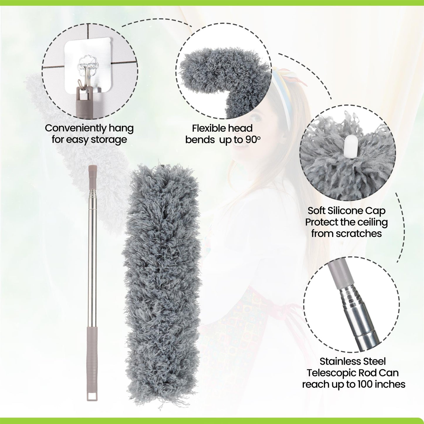 Extending Duster Promoting Easy Cleaning Reach