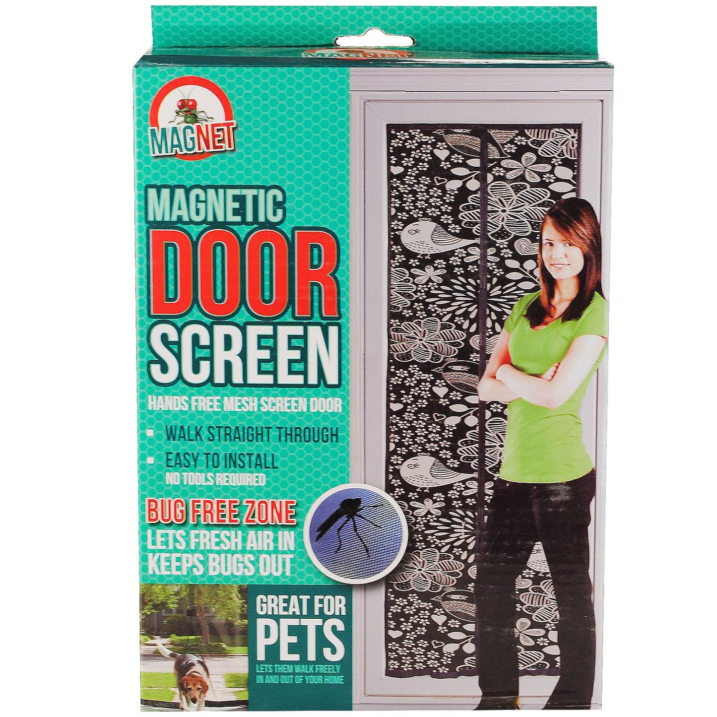 Magnetic Insect Mesh Curtain for Door with Magic Fastening