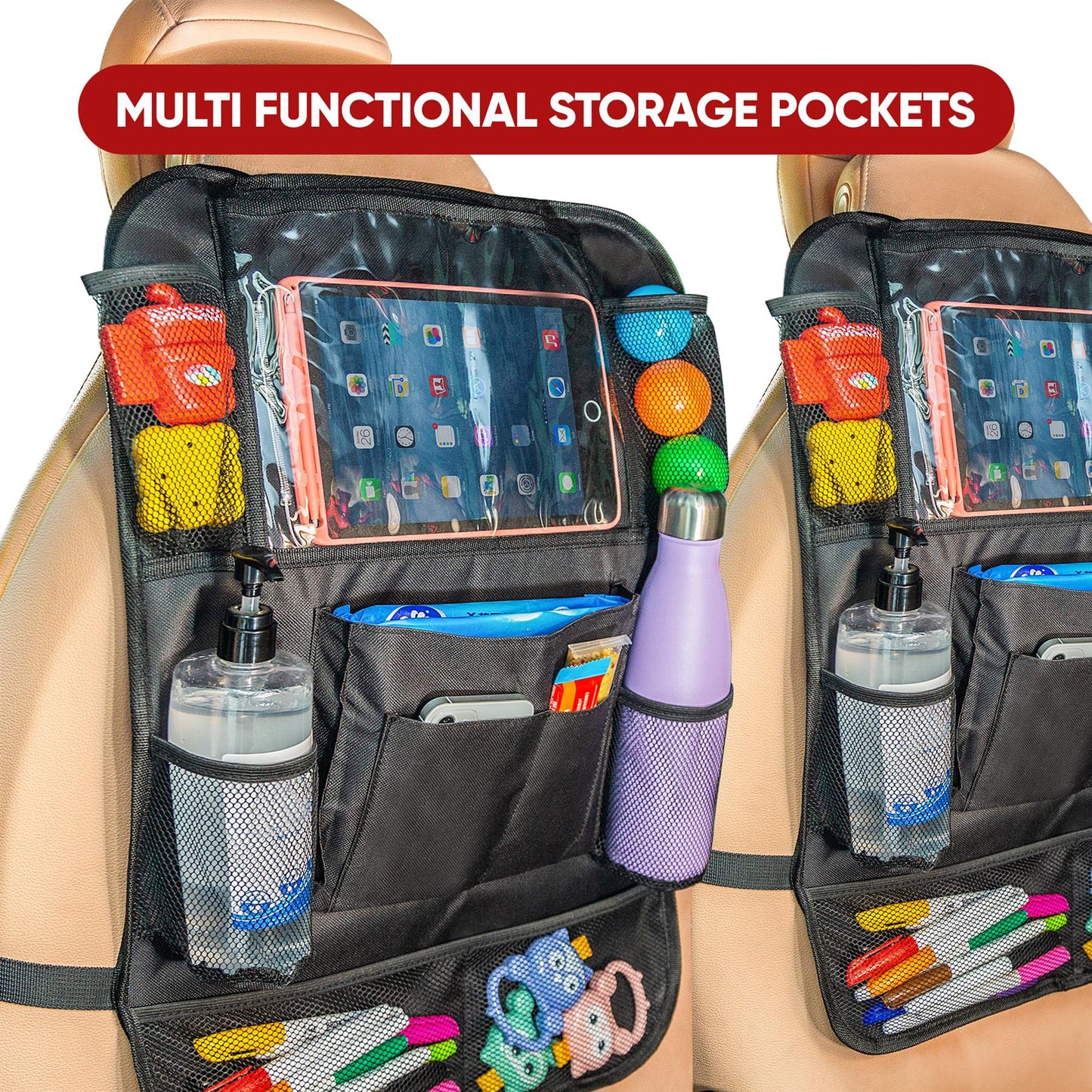 Car Seat Back Organizer Multi-Pocket Car Organizer Auto Backseat Storage