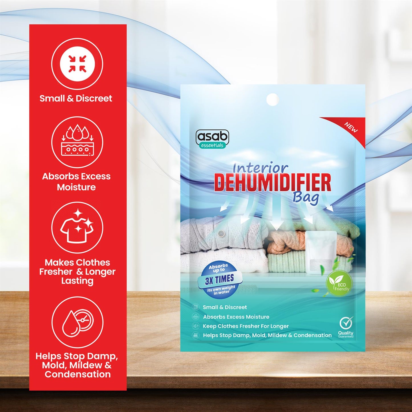 Moisture Absorber Bag, Reusable Dehumidifier, Damp Remover