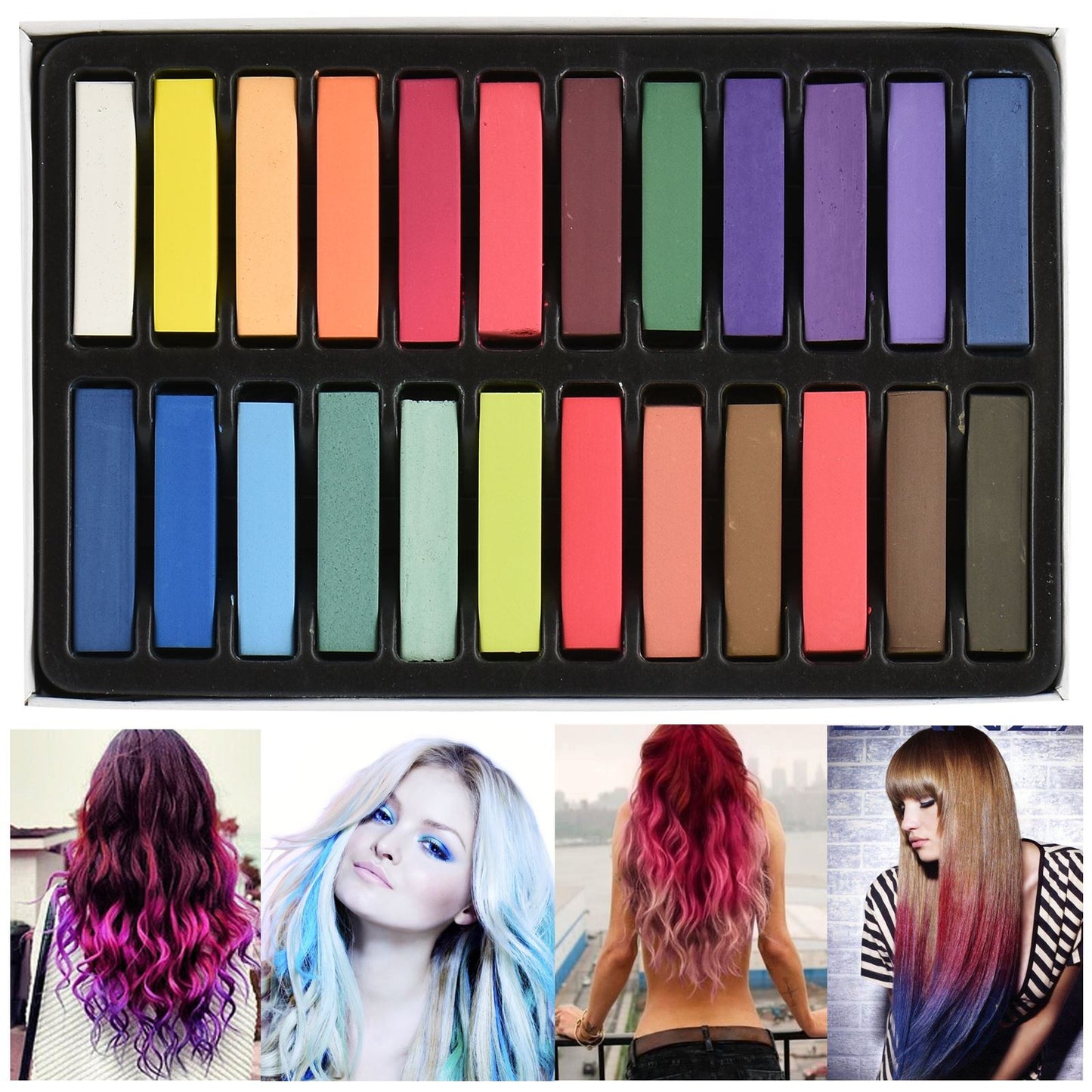 Temporary Hair Color Chalk Kit For Salon And Home Use