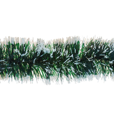 2M Green Snow-Tipped Tinsel Garland For Christmas Decorations