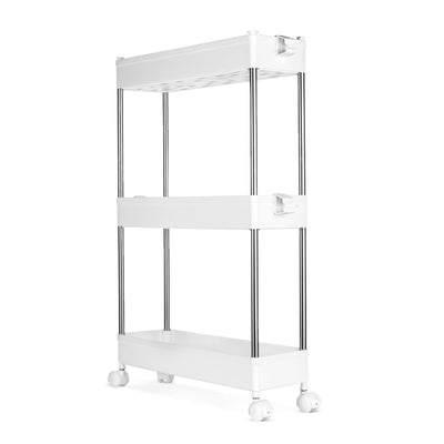 Rolling 3-Shelf Storage Trolley Cart For Home Or Office