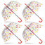Set of 4 Transparent 58cm Dome Umbrellas for Rainy Days