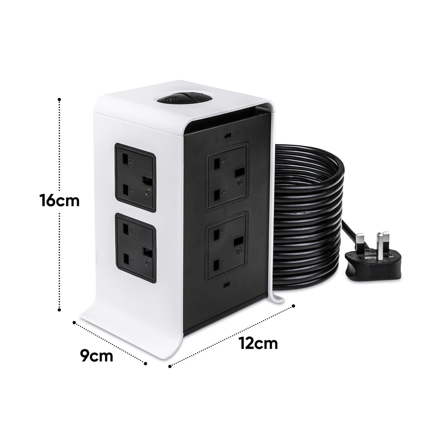 8 Outlet Extension Lead With 4 Usb Ports And 5M Cable