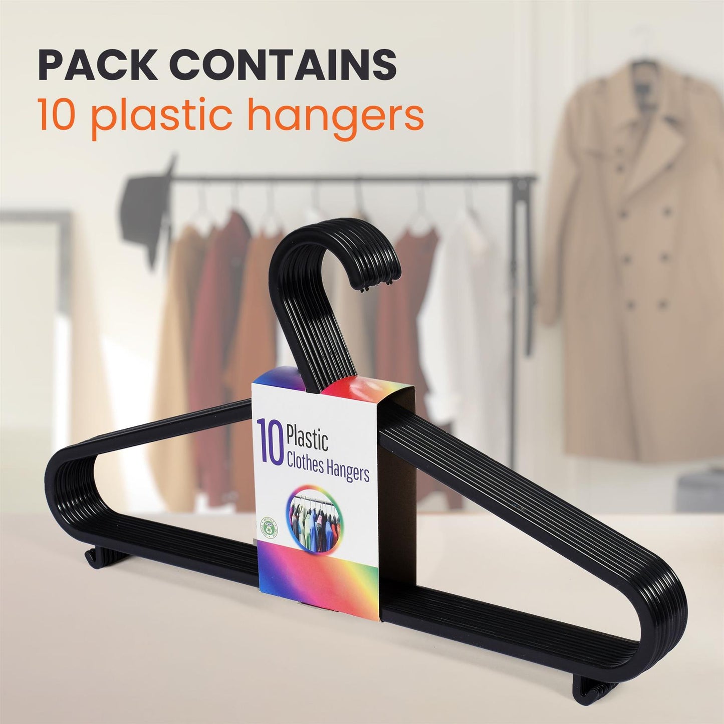 Slim And Lightweight Plastic Hangers For Adults' Clothes And Wardrobe Organization